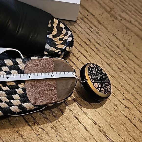 Proenza Schouler leather slingback flat espadilles black and white size 7.5 - Picture 10 of 12